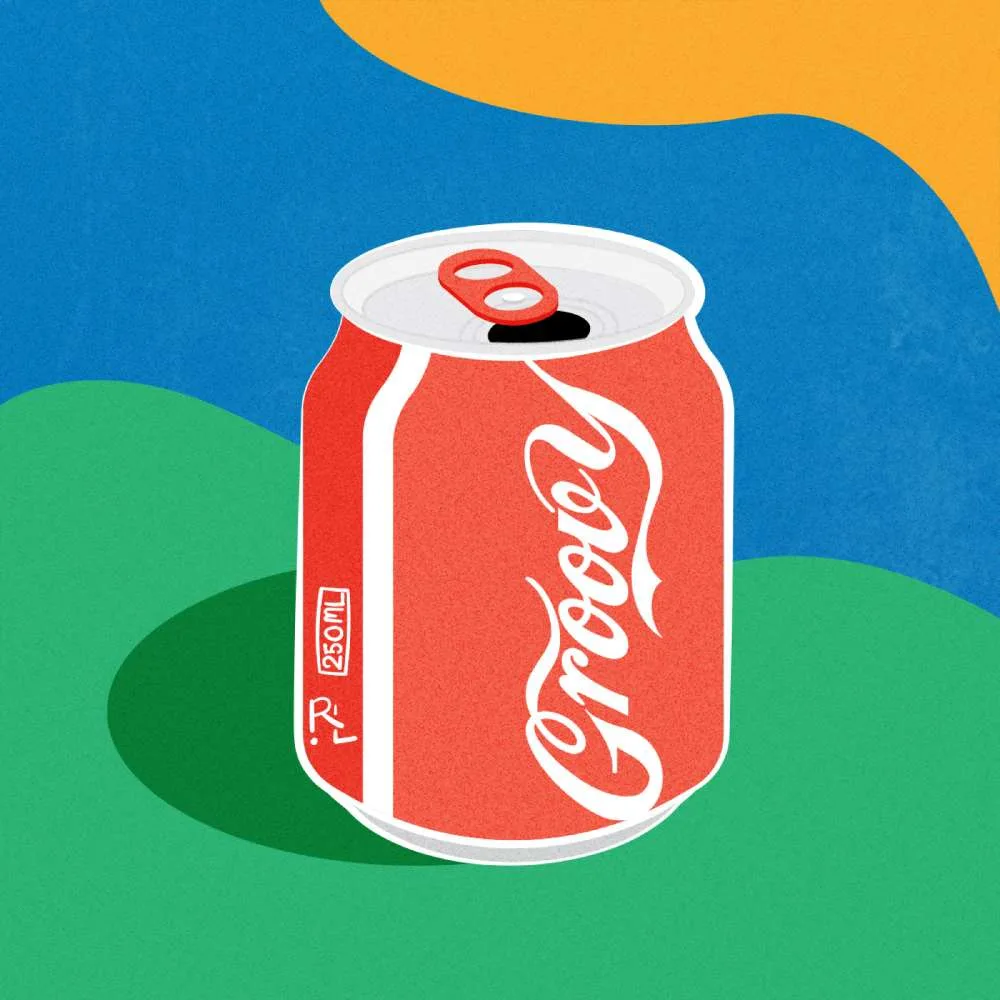 Red can with Groovy branding